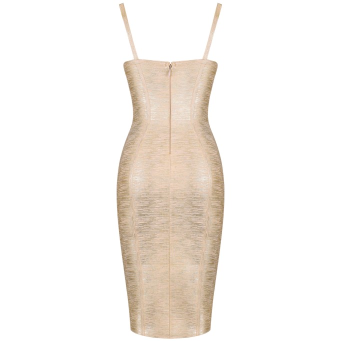 Strappy Sleeveless Striped Over Knee Bandage Dress PF0902