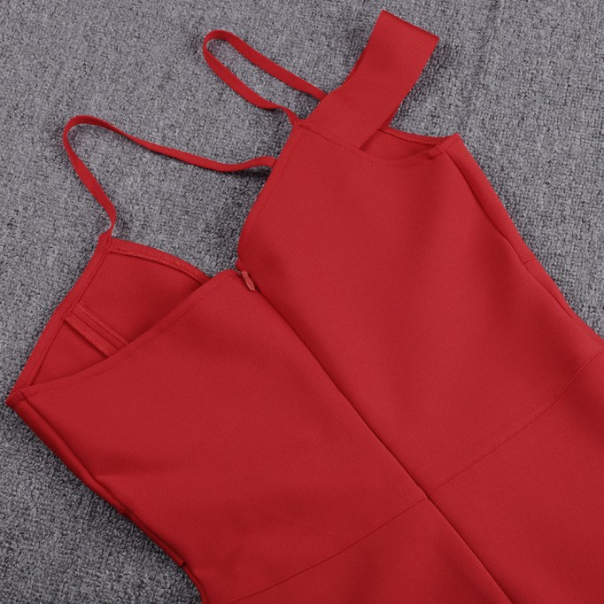 Sleeveless Asymmetrical Slit Bandage Dress PP19369