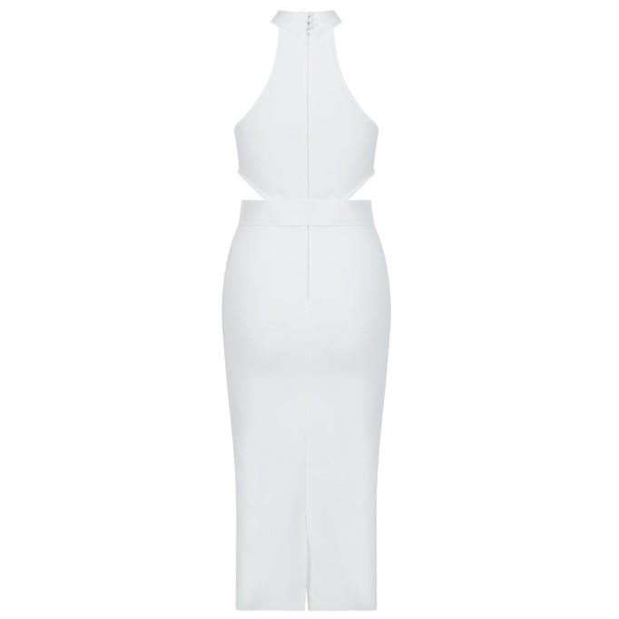 High Neck Sleeveless Cut Out With Belt Bandage Dress PP19425