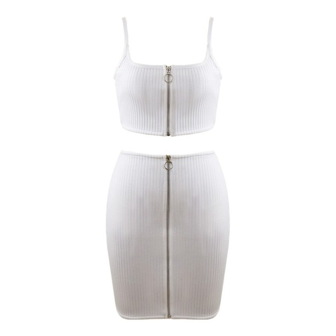Strappy Sleeveless Striped Bandage Set