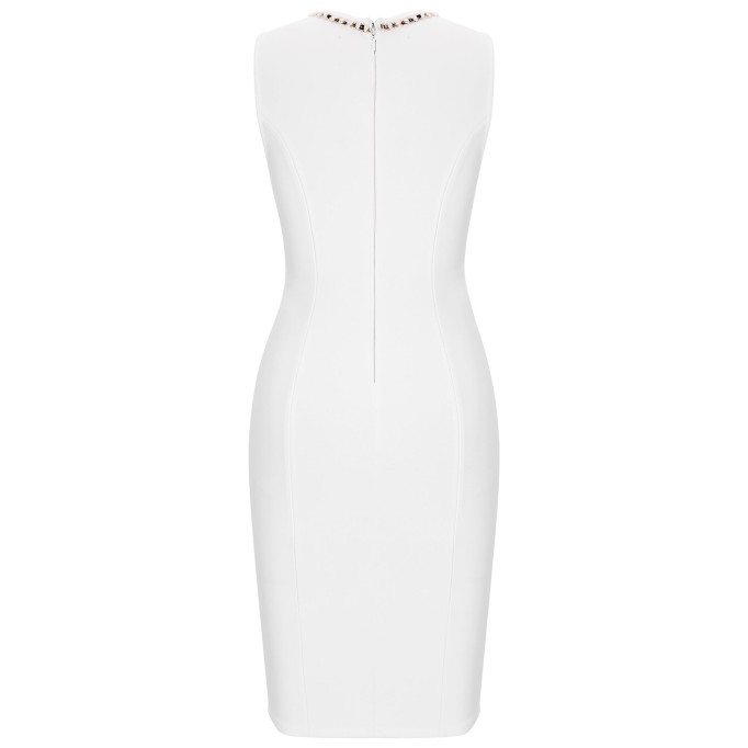 V Neck Sleeveless Mesh Mini Bandage Dress PP091920