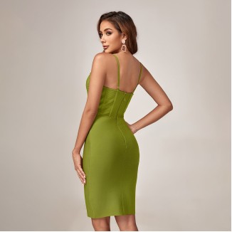 Corseted Fishbone Tight Bandage Dress