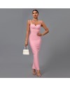 Strappy Sleeveless Plain Maxi Bandage Dress