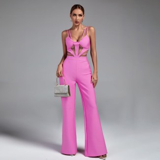 Strappy Cutout Bandage Jumpsuit
