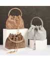 Silver Crystal Diamond Sparkle Bucket Bag
