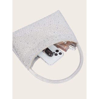 Party Silver Hot Diamond Underarm Bag