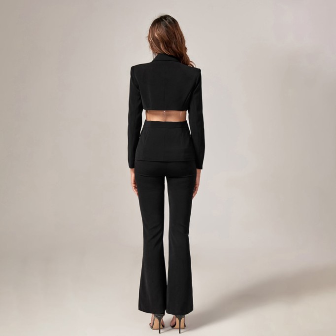Cut-out Diamonds Decorated Suit