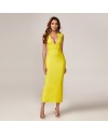 Deep V Maxi Bandage Dress