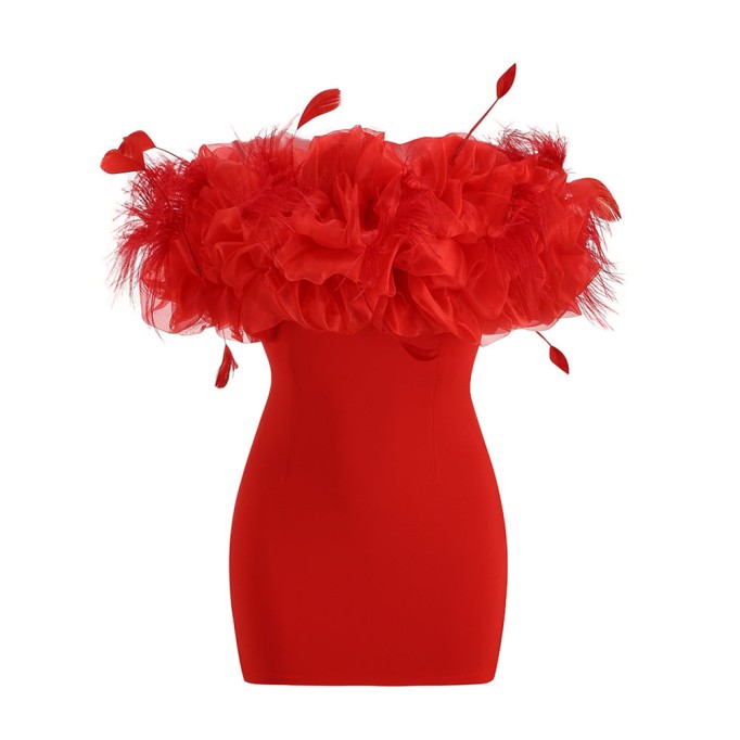 Strapless Sleeveless Gauze Mini Dress KLYF862