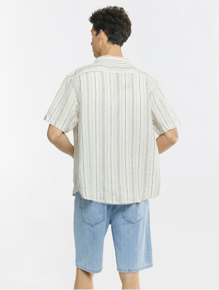 Stripe Short Sleeve Linen Shirt Stripe Short Sleeve Linen Shirt