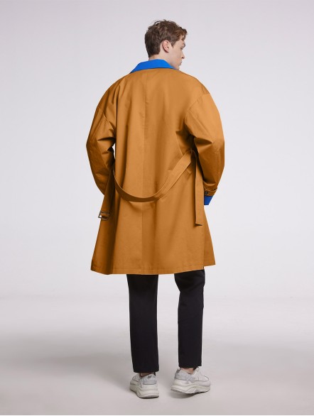 Contrasting Single-breasted Trench Coat Contrasting Single-breasted Trench Coat