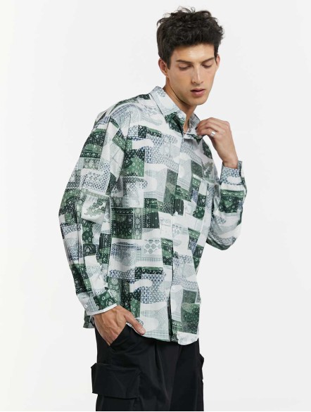 Colorblock Printed Long-Sleeve Shirt Colorblock Printed Long-Sleeve Shirt