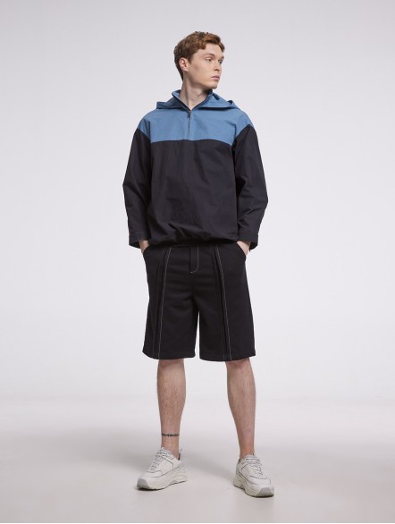 Half-zipped Two-tone Hoodie Half-zipped Two-tone Hoodie
