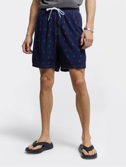 Multi-color Printed Beach Shorts Multi-color Printed Beach Shorts