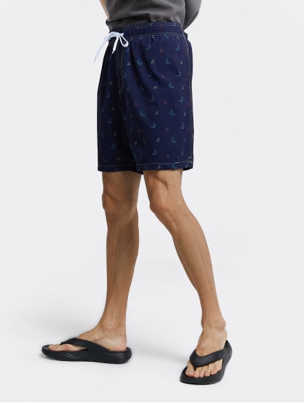 Multi-color Printed Beach Shorts Multi-color Printed Beach Shorts