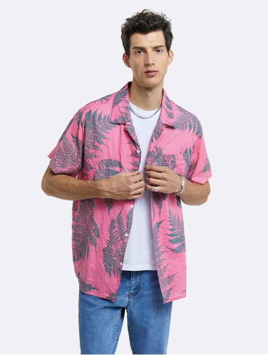 Leaves Printed Pure Cotton Shirt