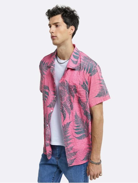 Leaves Printed Pure Cotton Shirt Leaves Printed Pure Cotton Shirt