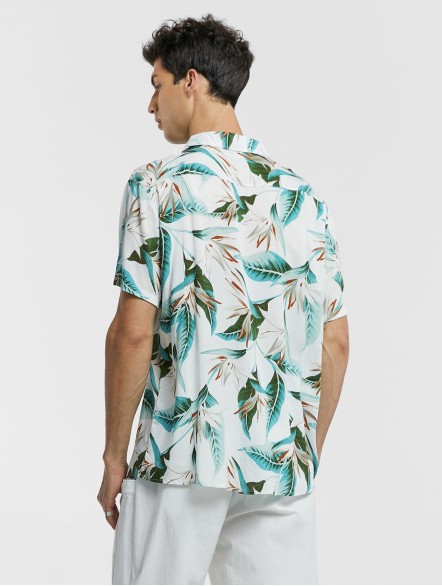 Flower Print Short-Sleeve Shirt Flower Print Short-Sleeve Shirt