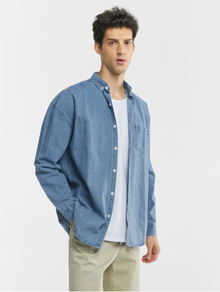 Classic Button-up Denim Shirt Classic Button-up Denim Shirt