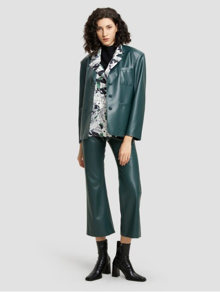 Buttoned Faux Leather Blazer Buttoned Faux Leather Blazer