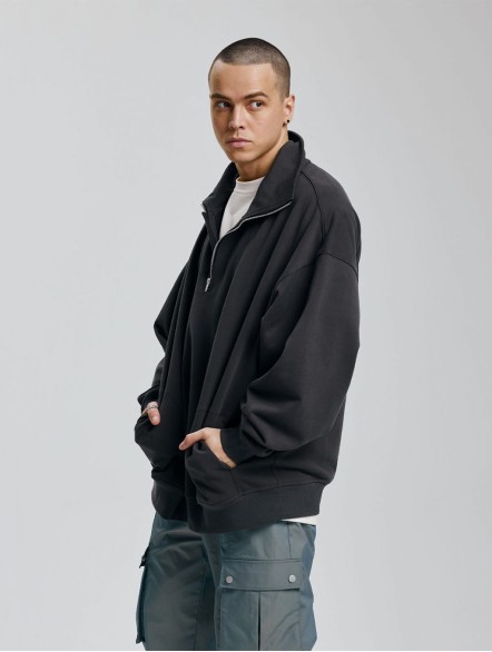 Plain Half-Zip Sweatshirt Plain Half-Zip Sweatshirt