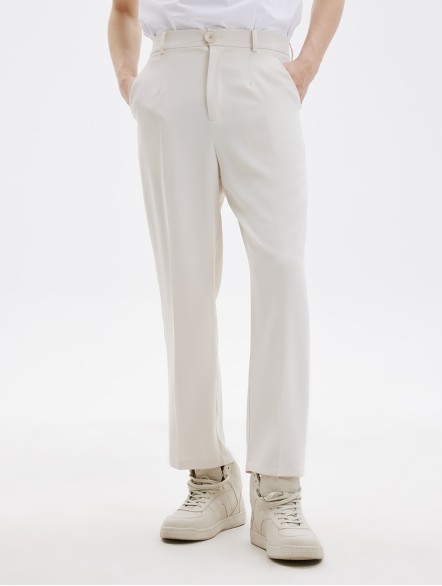 Classic Tailored Plain Straight-Leg Pants Classic Tailored Plain Straight-Leg Pants