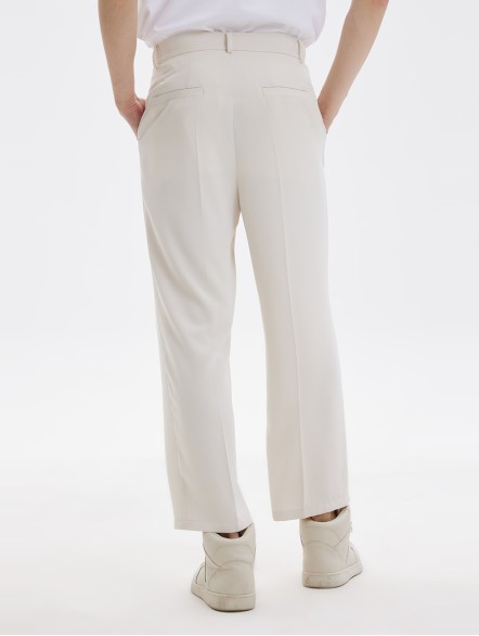 Classic Tailored Plain Straight-Leg Pants Classic Tailored Plain Straight-Leg Pants