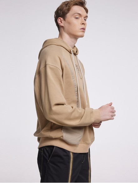 Drop Shoulder Patch Hoodie With Vague David Bronze Drop Shoulder Patch Hoodie With Vague David Bronze