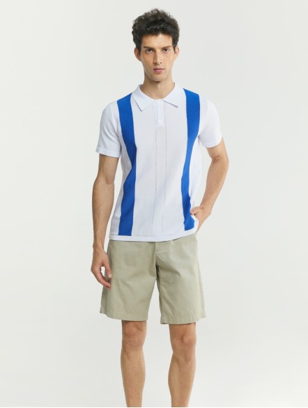 Two-Tone Stripe Polo Shirt Two-Tone Stripe Polo Shirt