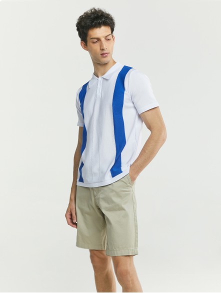 Two-Tone Stripe Polo Shirt Two-Tone Stripe Polo Shirt