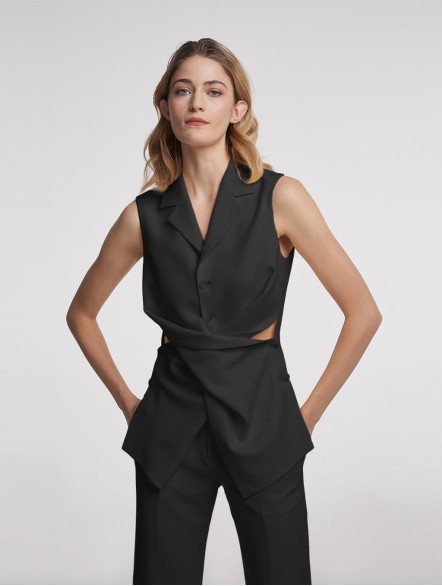 Sleeveless Twist Hollow-out Blazer Sleeveless Twist Hollow-out Blazer