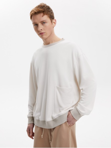 Round Neck Splicing Long Sleeve Top Round Neck Splicing Long Sleeve Top