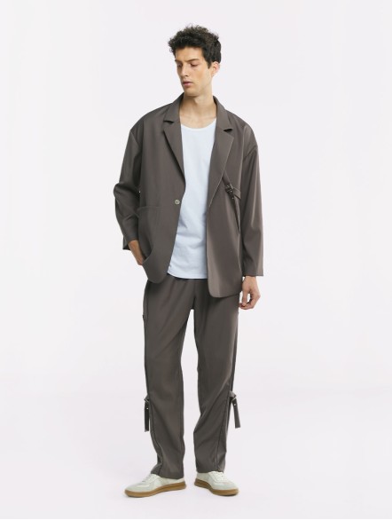 Asymmetrical Flat Collar Blazer Asymmetrical Flat Collar Blazer