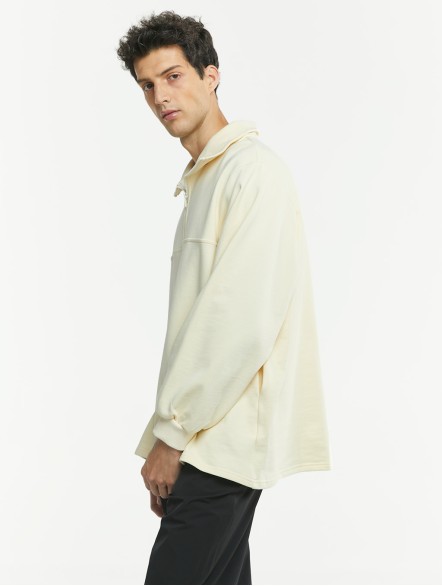 Seam-Detail Polo Collar Half-Zip Sweatshirt Seam-Detail Polo Collar Half-Zip Sweatshirt