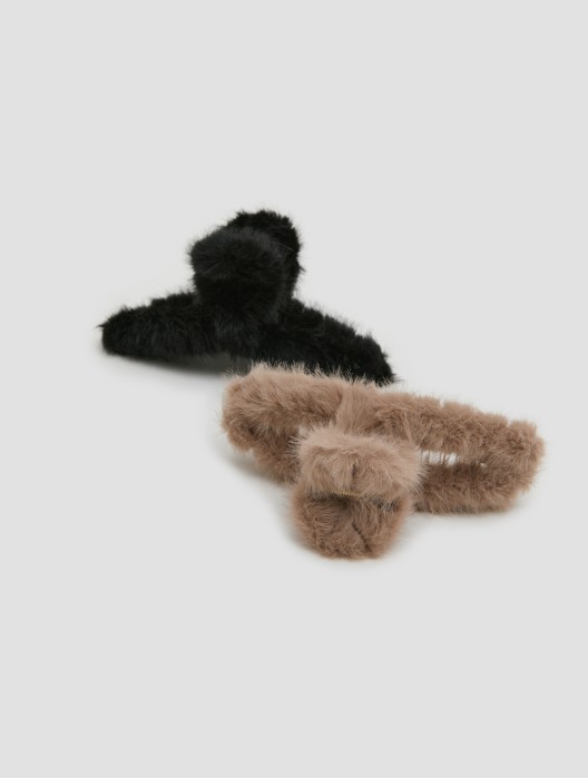 Fluffy Hair Claw Set