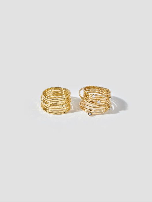 Glaze Spiral Ring Set