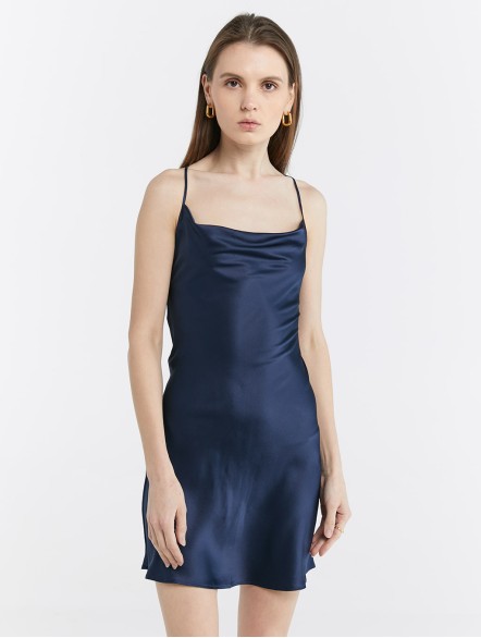 Short Back Cross Silk Dress Short Back Cross Silk Dress