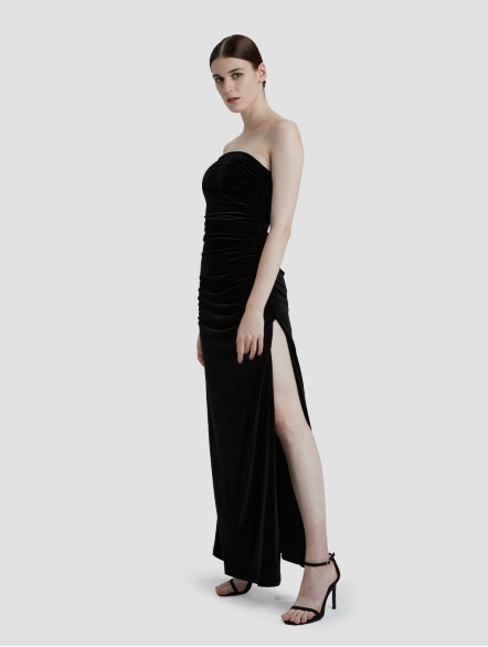 Strapless Velvet Evening Gown Strapless Velvet Evening Gown