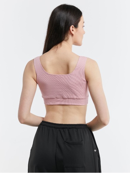 Ribbed Square Neck Sporty Bra Ribbed Square Neck Sporty Bra