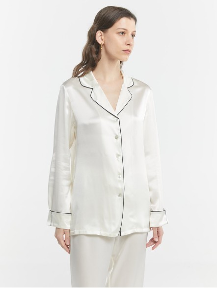 Chic Trimmed Silk Loungewear Set Chic Trimmed Silk Loungewear Set