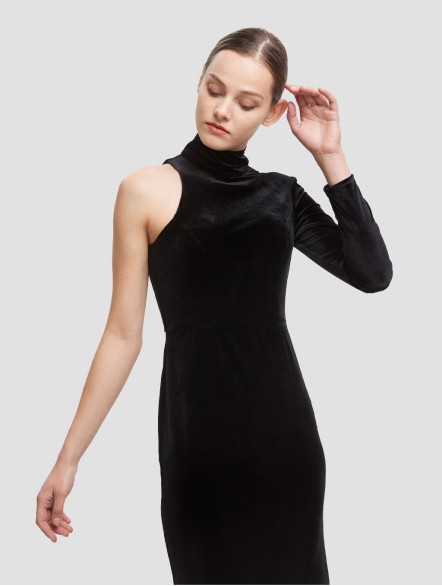 High Neck Velvet Maxi Dress High Neck Velvet Maxi Dress