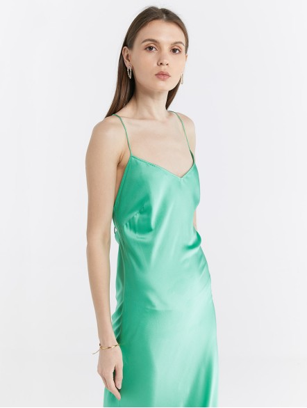 Crisscross Straps Silk Dress Crisscross Straps Silk Dress