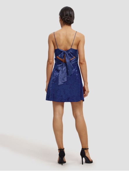 Tied Back Mini Velvet Dress Tied Back Mini Velvet Dress