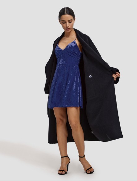 Tied Back Mini Velvet Dress Tied Back Mini Velvet Dress