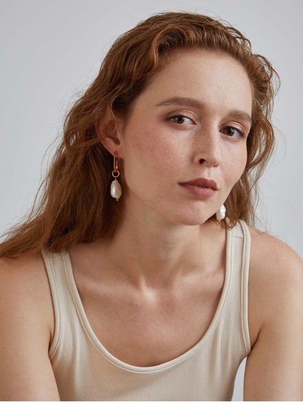 Pearl Oblong Earrings Pearl Oblong Earrings