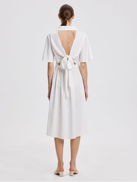 Rear-Tie Shirt Dress Rear-Tie Shirt Dress