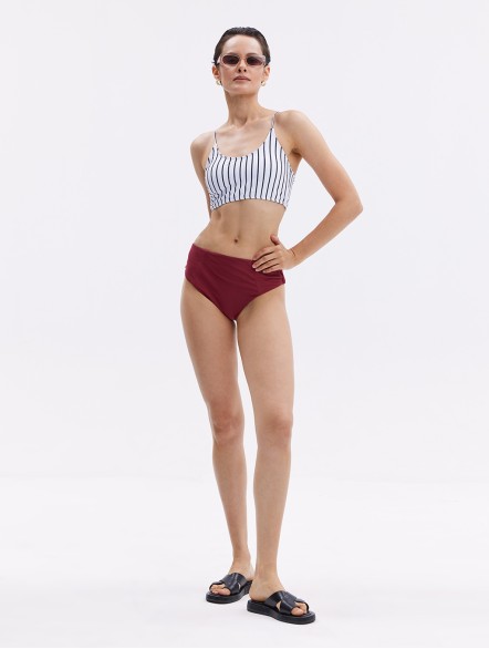 Striped Tied Back Swimsuit Striped Tied Back Swimsuit