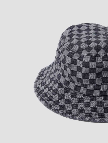 Checkerboard Denim Bucket Hat Checkerboard Denim Bucket Hat