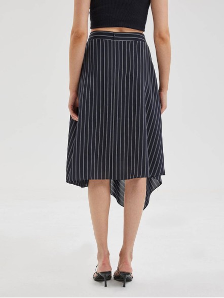 Asymmetric Stripe Flared Skirt Asymmetric Stripe Flared Skirt