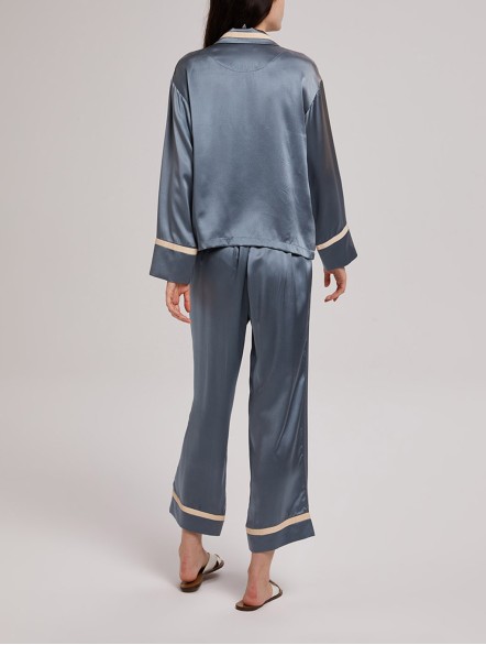 Notched Suit Silk Pajama Set Notched Suit Silk Pajama Set